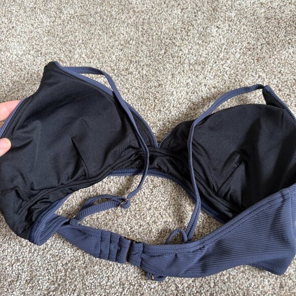 Navy Blue Ribbed Bikini Set Size M - Picture 11 of 12